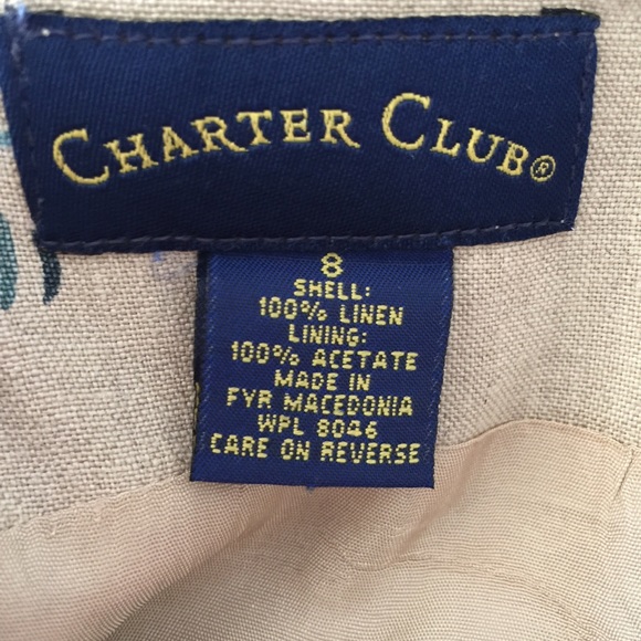 Charter Club Floral Print Shift Dress Linen Size 8 - Picture 4 of 5